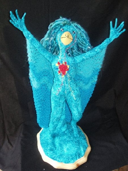blue bird woman
